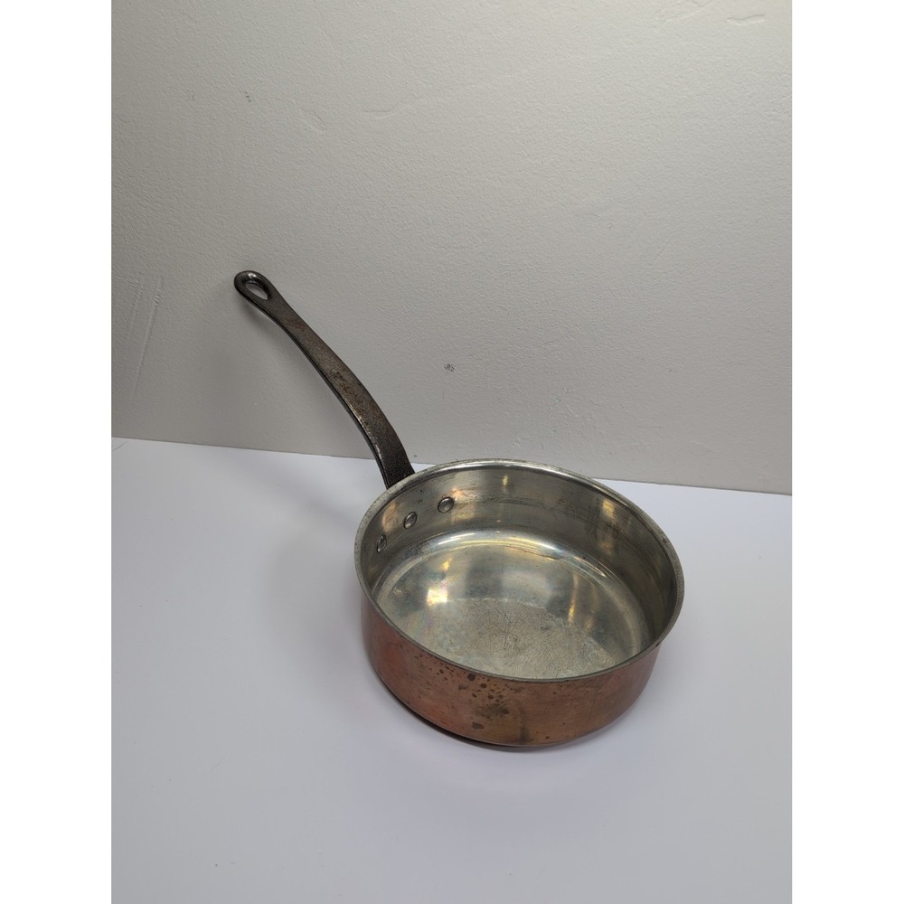 Baumalu Small Thick Copper Sauce Pan Cast Iron Handle Pot France
